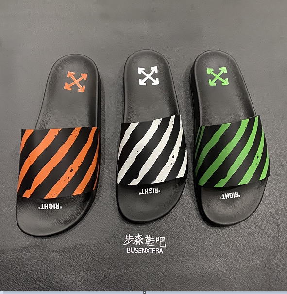 夏季off 拖鞋三条杠男女通用休闲凉鞋情侣同洗澡潮牌厚底防滑透气