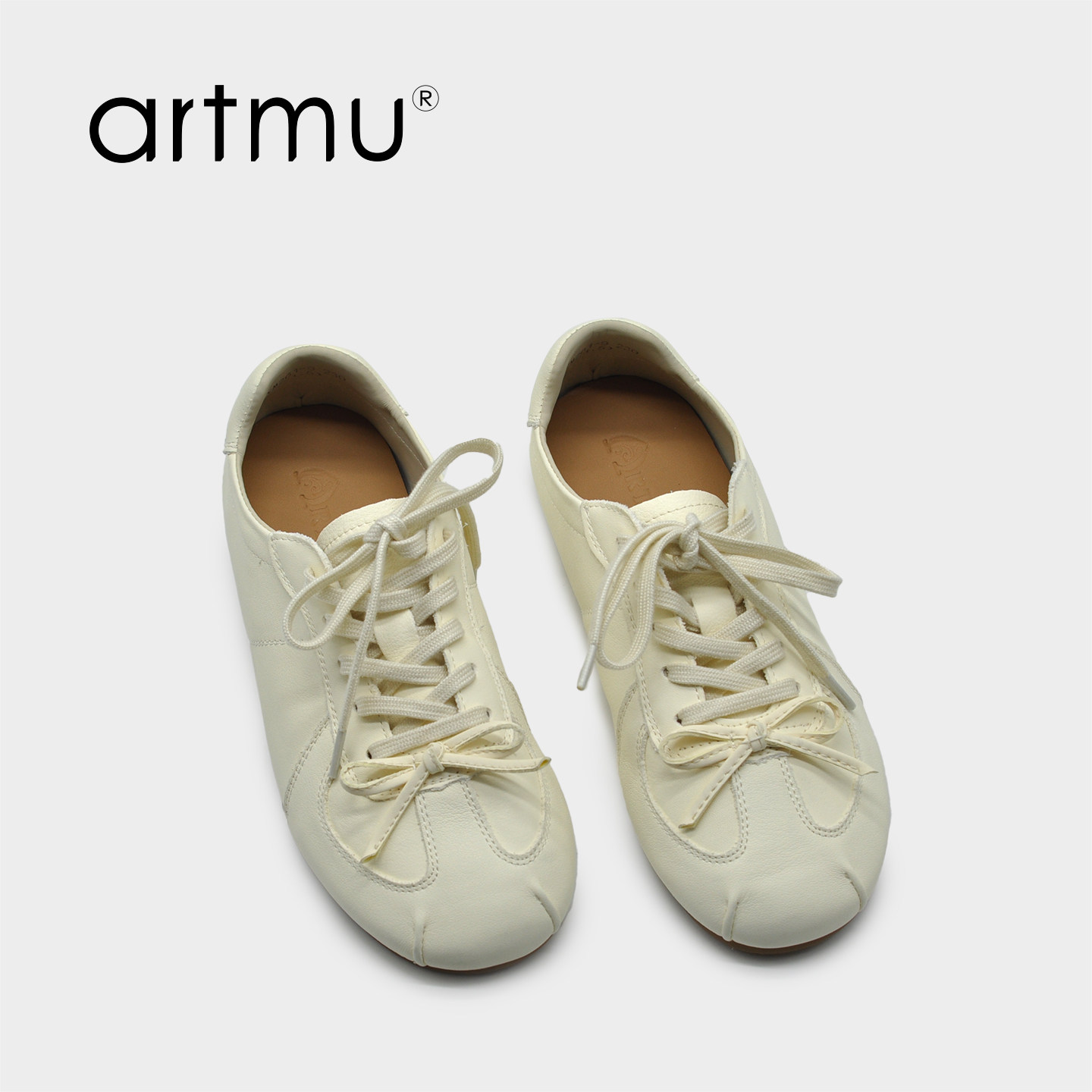 Artmu阿木蝴蝶结芭蕾德训鞋薄底内增高小白鞋休闲2026年超火鞋子,女鞋,时尚休闲鞋,淘宝优惠券,粉丝福利购,淘宝优惠卷