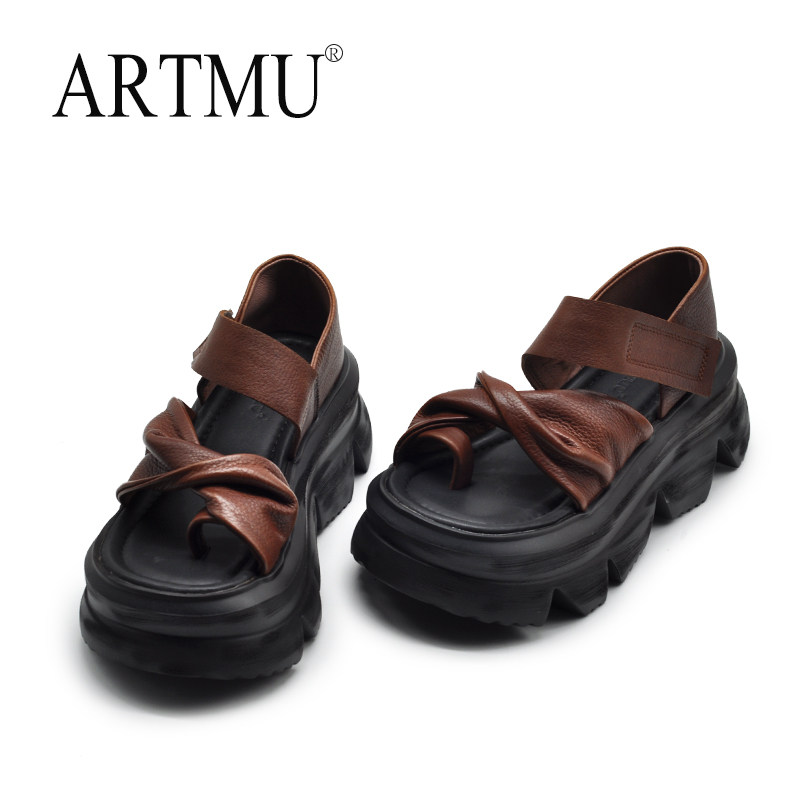 Artmu阿木原创复古厚底凉鞋女2025新款夏季外穿松糕罗马凉鞋高跟