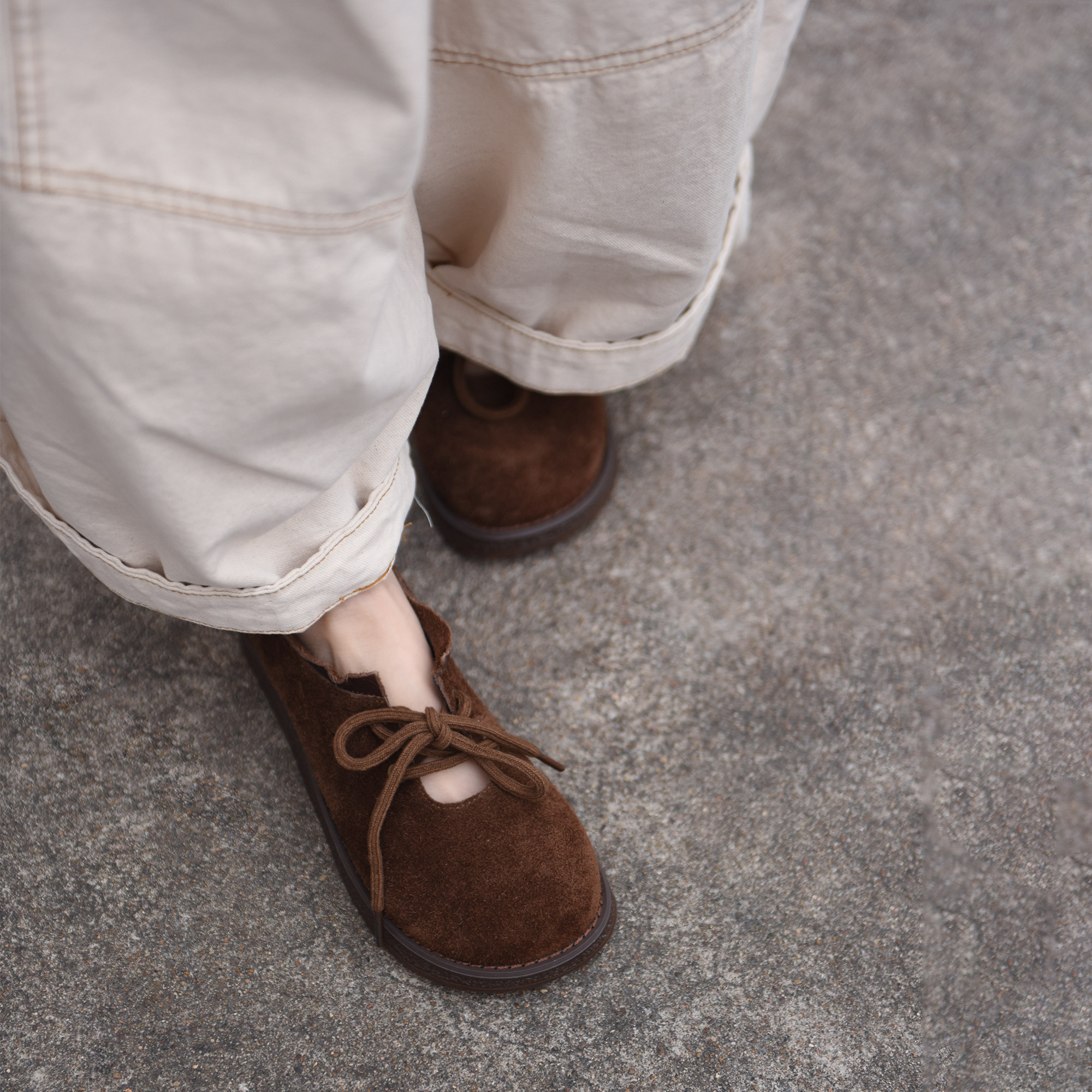 Artmu阿木复古系带乐福鞋女真皮软底不累脚平底单鞋2026春季新款