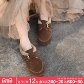 2026新款 Artmu阿木复古手工博肯鞋 软底豆豆鞋 棉鞋 加绒单鞋 毛毛鞋