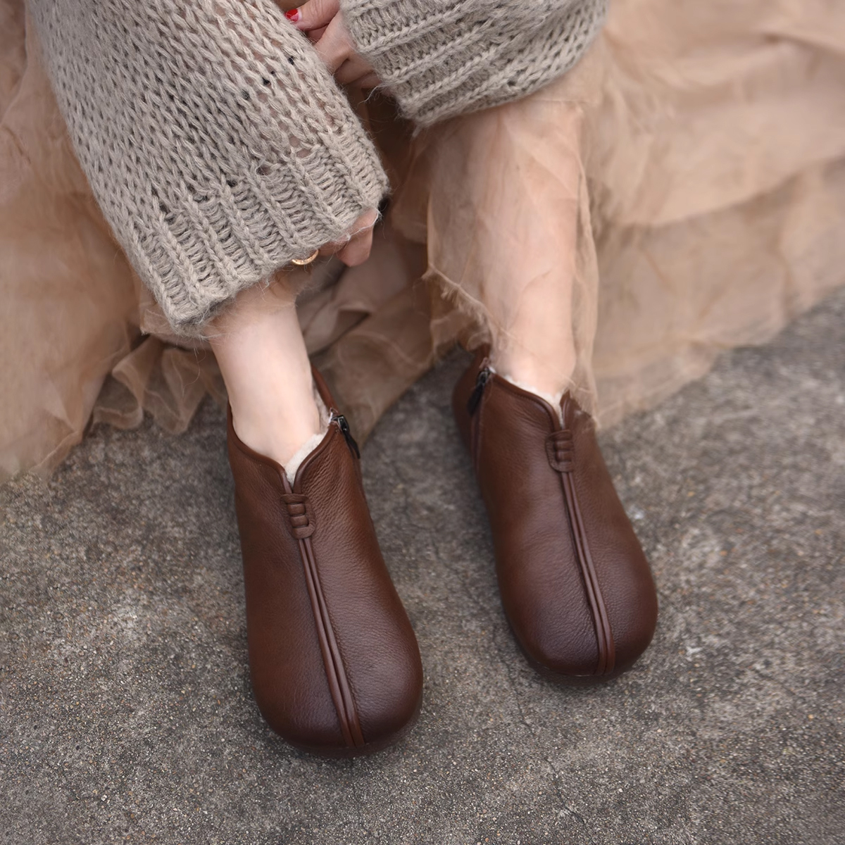 保暖棉靴毛毛鞋加厚雪地棉