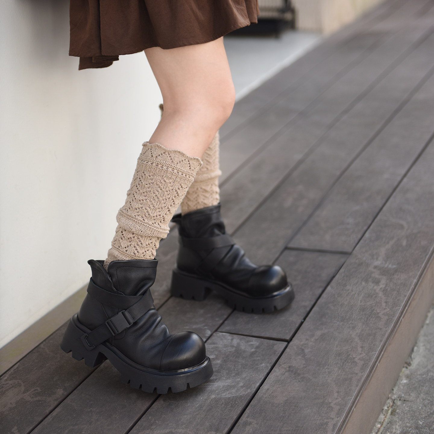 Artmu阿木原创英伦风真皮马丁靴女款2025新款7cm厚底短靴黑色靴子