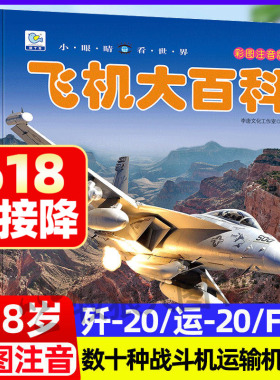 飞机大百科注音版小眼睛看世界儿童军事歼-20/运20/F35战斗机书籍关于无人机大型运输机绘本5-8岁小学生一二三年级课外阅读科普