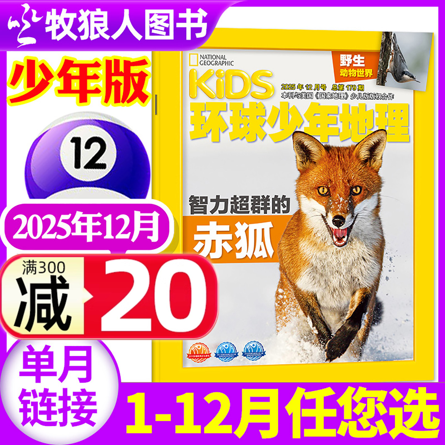 kids环球少年地理少年版杂志2025年12月【1-11月/2026全年/半年订阅/2024】美国国家地理少儿版科普6-12岁学生自然知识非过期刊