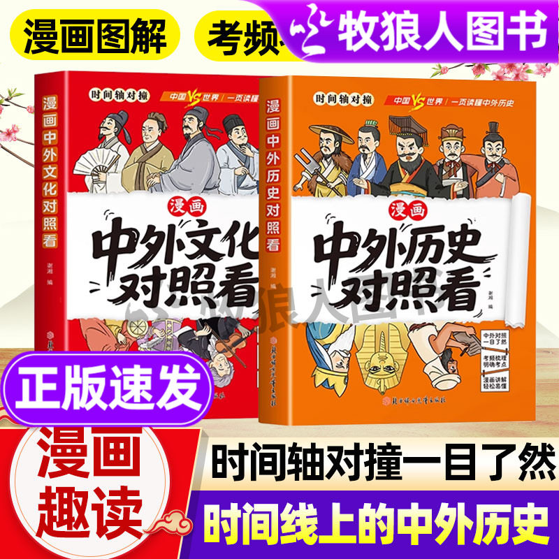 漫画中外历史对照看漫画中外文化对照看趣读时间线上的中外历史紧扣初中历史考点历史科普知识百科速记成语典故国学经典历史类读物