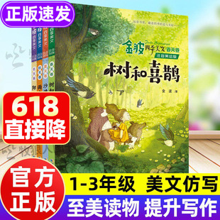 金波四季美文注音美绘版 一二三年级作文仿写书籍树和喜鹊花瓣儿鱼课外阅读通话故事精读雨点儿阳光小学生儿童诗选春夏秋冬桥梁书