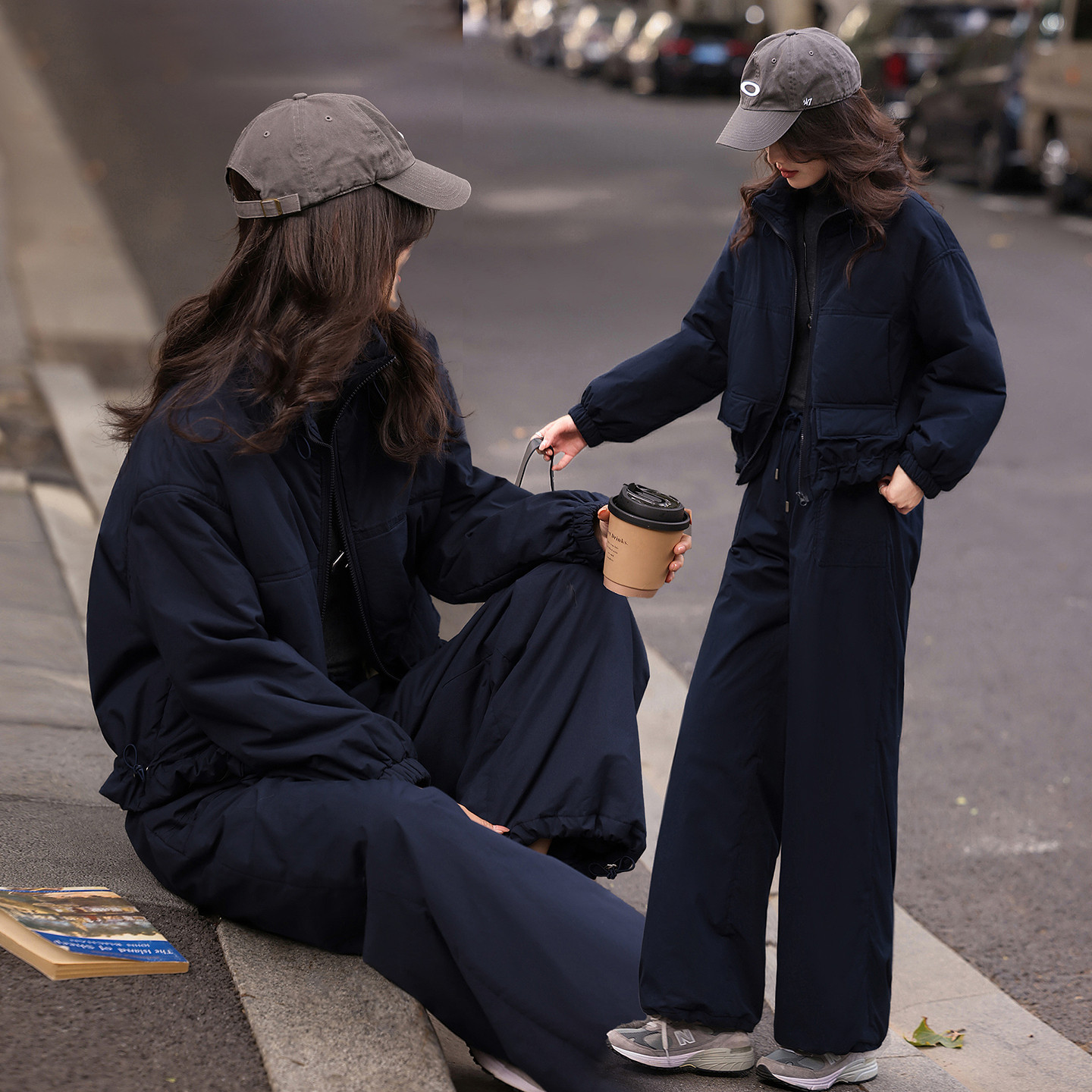 苏醒的乐园休闲纯色百搭夹克长裤套装2025年冬季新款女装两件套,女装/女士精品,时尚套装,淘宝优惠券,粉丝福利购,淘宝优惠卷