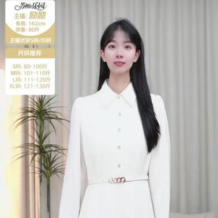时尚气质淑女长袖连衣裙女士2024秋冬新品通勤长裙