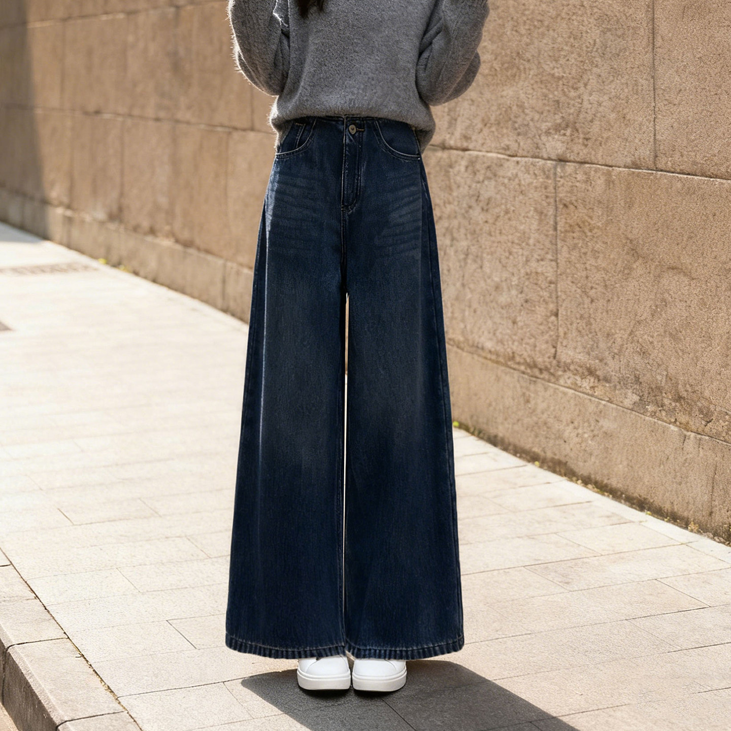 苏醒的乐园高腰显瘦百搭宽松加绒2025年冬季新款女阔腿牛仔裤,女装/女士精品,牛仔裤,淘宝优惠券,粉丝福利购,淘宝优惠卷