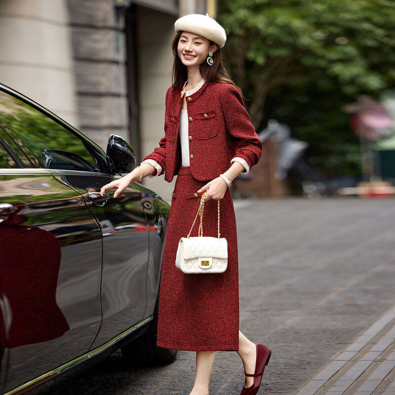 时尚气质套装2024年秋季新款女小香风知性温柔大气优雅长袖两件套,女装/女士精品,时尚套装,淘宝优惠券,粉丝福利购,淘宝优惠卷