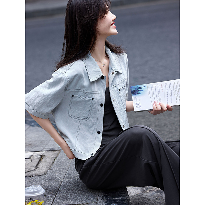 时尚休闲三件套装2025年夏季新款女休简约慵懒个性长裤三件套