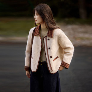 时尚气质羽绒服2024年冬季新款女短款加厚简约大气撞色百搭外套