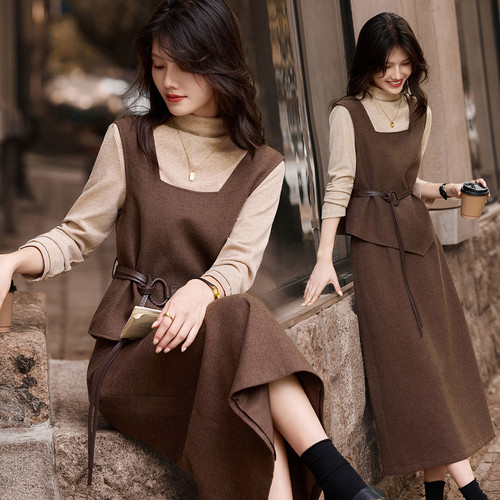 苏醒的乐园淑女马甲针织衫套装