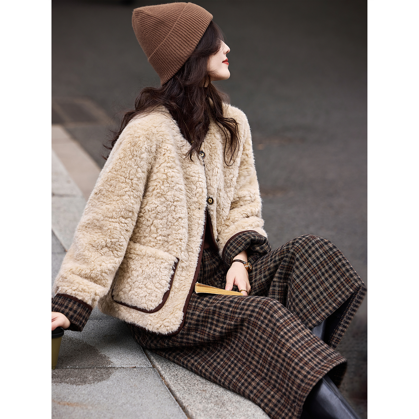 苏醒的乐园淑女毛绒羽绒外套套装