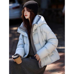 苏醒的乐园连帽加厚短款羽绒服2025年冬季新款90绒鸭绒上衣女装