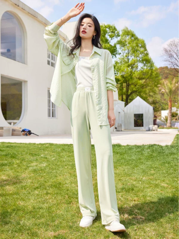 Ф fashionable summer set, breathable trousers, 3 piece set