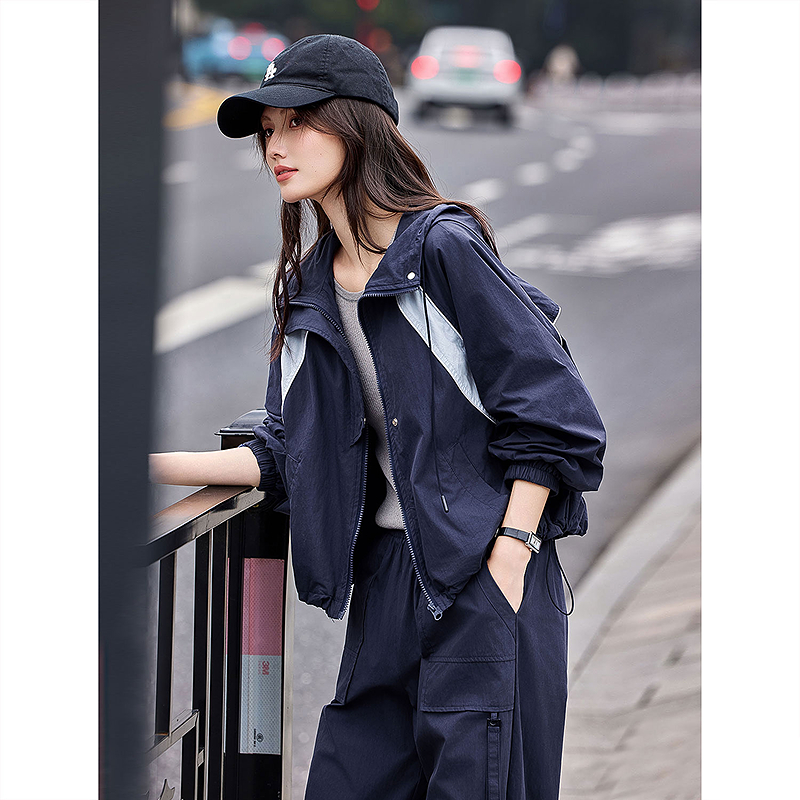 2025年秋季新款休闲抽绳夹克长裤两件套装女装SXTZJ25094