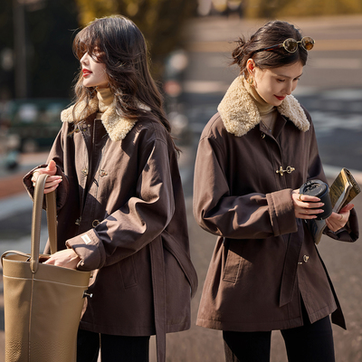 小个子翻领中长款羽绒服