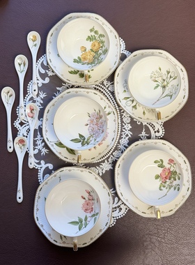 日本直采Marui复古法式浪漫玫瑰蔷薇月季纹饰咖啡杯红茶杯下午茶