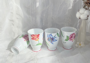 日本海淘kenzo高田贤三花卉高脚杯果汁杯茶杯主人杯