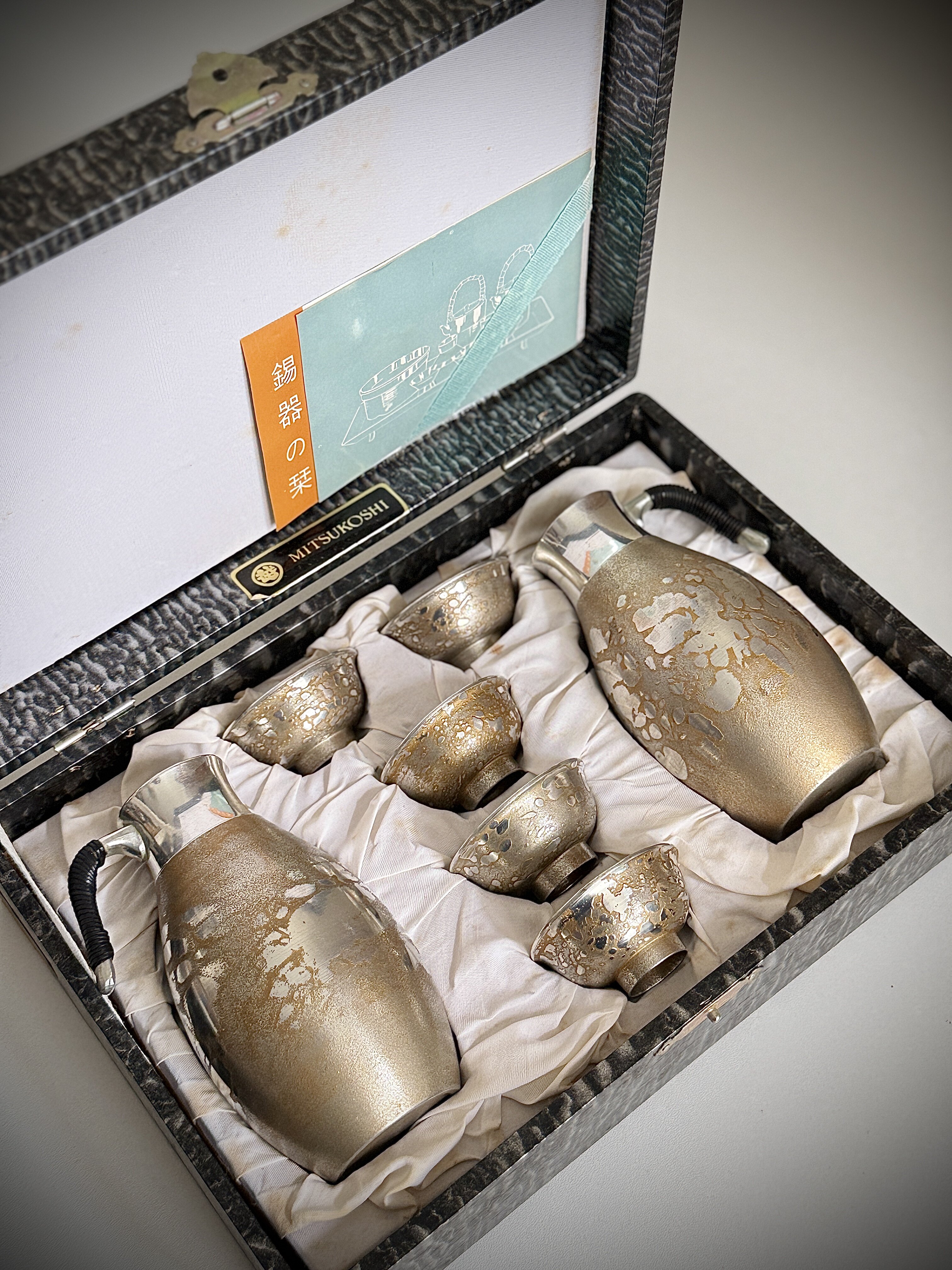 日本锡制手作锡壶锡杯纯锡杯酒杯酒具酒盅·中古