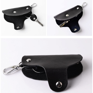 新款遥控器钥匙包男女士真皮汽车钥匙扣黑色高档牛皮男女锁匙包