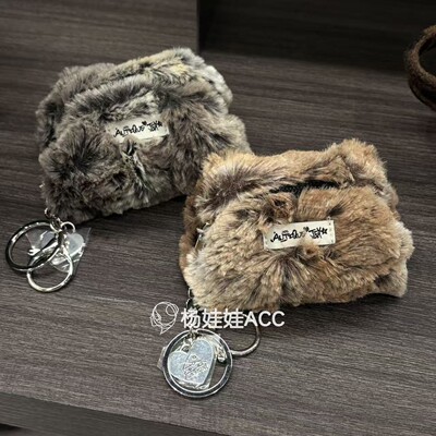 5120805韩国东大门antique新款高级感日常通勤小猫毛绒手拿包