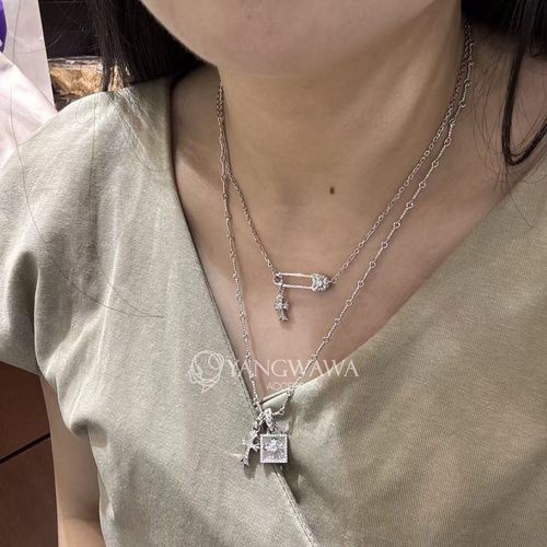 583113韩国东大门momo通体纯银新款精致设计感时尚简约项链