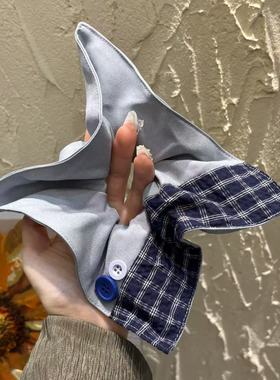 542228韩国东大门miss方形格子纹理发圈