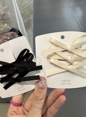 372708韩国东大门edito蝴蝶结三件套高级感精致鸭嘴夹