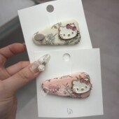 551322韩国东大门papa复古经典 百搭小猫水滴掰掰夹发夹