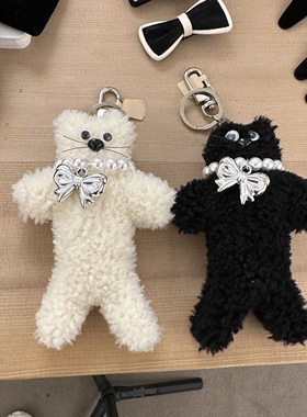 310101韩国东大门蝴蝶结项链小熊丑萌可爱挂件