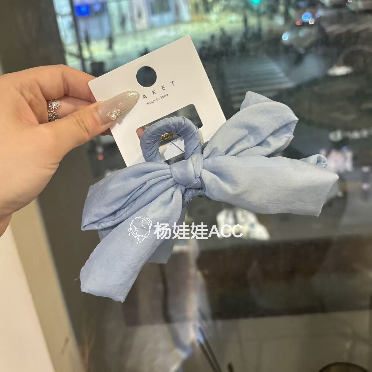 651402韩国东大门Baket新款甜美雅致蝴蝶结盘发抓夹