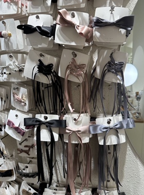 391460韩国东大门reina丝带蝴蝶结三件套飘带精致百搭鸭嘴夹发夹