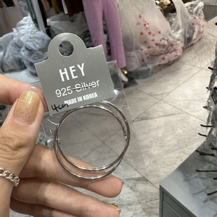 3101518韩国东大门momo纯银素圈简约精致优雅百搭耳圈耳环