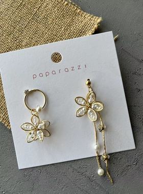 韩国东大门金属镂空耳环精致优雅简约气质高级感耳钉饰品160818