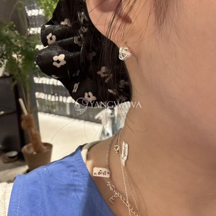 582630韩国东大门vase通体纯银新款 高级感精致小麻花耳环