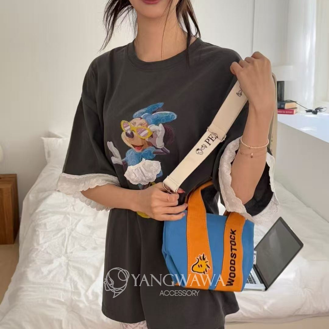 560312韩国东大门Lejunev K.新款帆布卡爱卡通小狗手提包