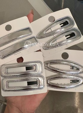 531414韩国东在门Baket新款银色刘海掰掰夹边夹