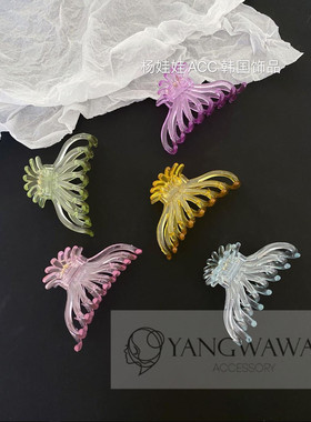 韩国东大门亚克力发抓夏日半透明果冻色抓夹发夹180410