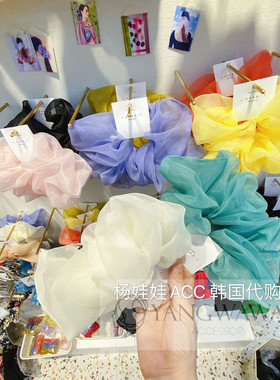 韩国东大门半透明超大纱纱大肠发圈发绳甜美可爱发饰21818