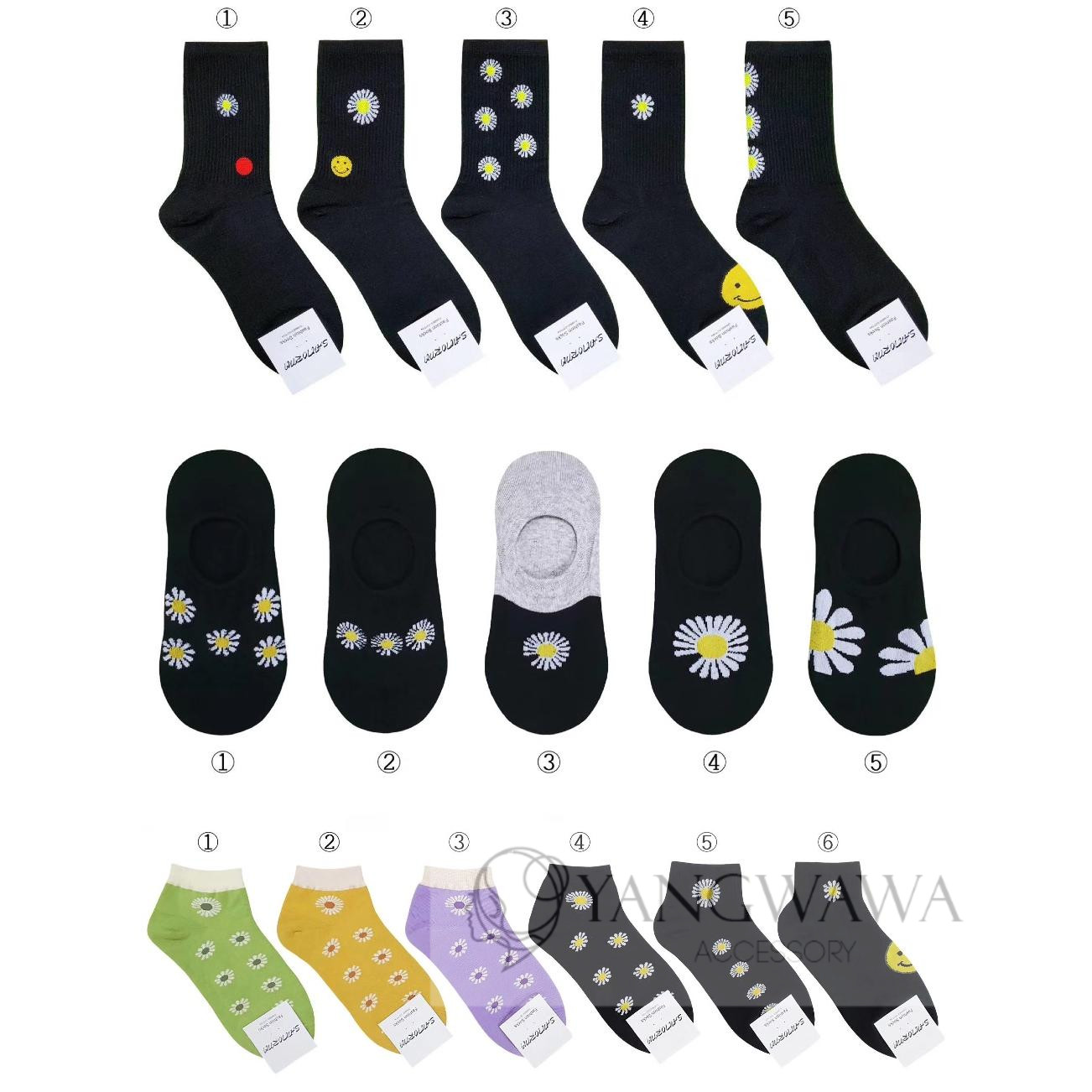 东大门女袜韩国权志龙小雏菊花朵