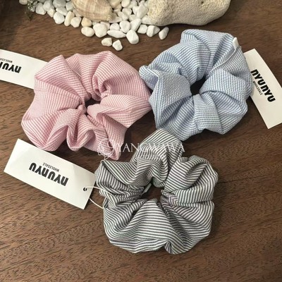 541203韩国东大门nyunyu新款褶皱纹理条纹大肠发圈