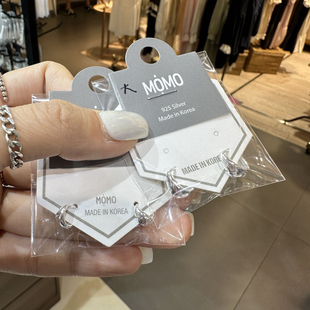 490122韩国东大门momo通体纯银水滴款 耳环 素款