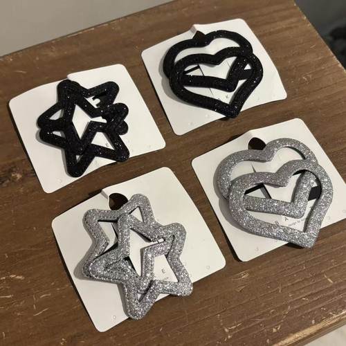 542137韩国东大门Baket新款爱心星星两件套掰掰夹发夹