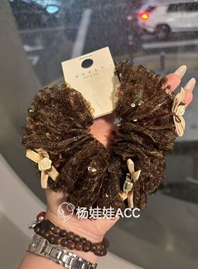 6101513韩国东大门Baket新款高级感亮片丝带蝴蝶结发圈