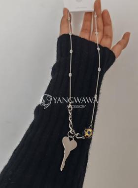 521348韩国进口个性时尚甜酷豆豆钥匙项链珠珠水滴项链