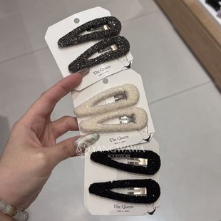 590303韩国东大门the 复古水滴砂糖钻两件套掰掰夹 queen新款