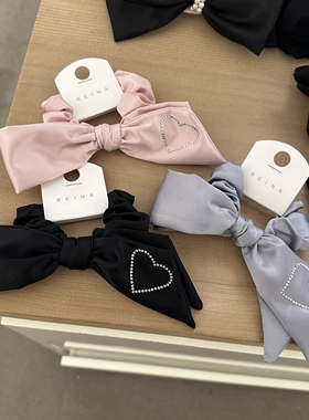 413018韩国东大门reina小钻爱心图案蝴蝶结高级感肠圈发绳